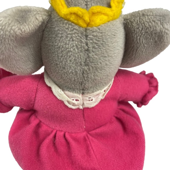 Vintage Gund Queen Celeste Babar Elephant Plush 1991 Cartoon Pink Dress Small 8” - Picture 12 of 12